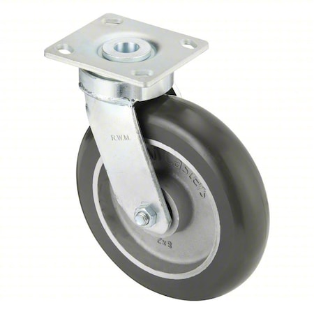 Rwm Plate Caster, Swivel, Polyurethane, 9 1/2"H 48-UAB-0821-S-ESD