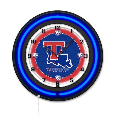 Holland Bar Stool Louisiana Tech University 19 Double Neon Wall Clock Clk19BK