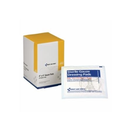 First Aid Only Sterile Gauze Pad, 4 in x 4 in, Gauze, 20/Box, 12PK 579-90718