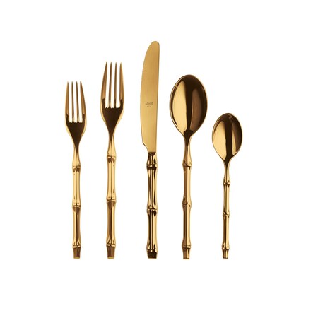 Mepra Bali Flatware Set - 5 Pieces - Gold 101522005O