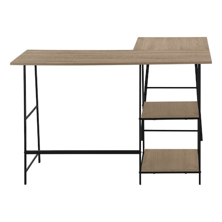 Homeroots 47" Taupe and Black L Shape Computer Desk 489989