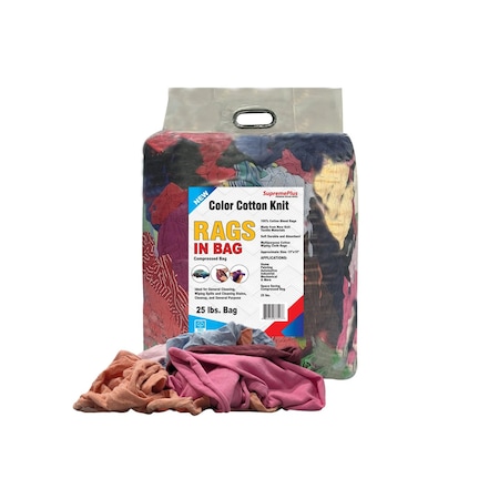 Supremeplus New Color Knit T-Shirt Cleaning Rags, 25 lbs. Bag SP-5598