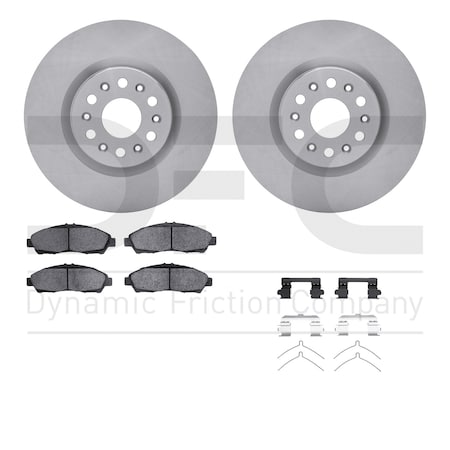 Dynamic Friction Co DFC Brake Rotor with 5000 Brake Pads and Hardware Kit 6512-46334