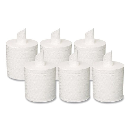 Gen Center-Pull Paper Towels, 2 Ply, 2.3 in Core Dia, 7.3 in W, 500 ft, 600 Sheets/Roll, White, 6PK GEN203
