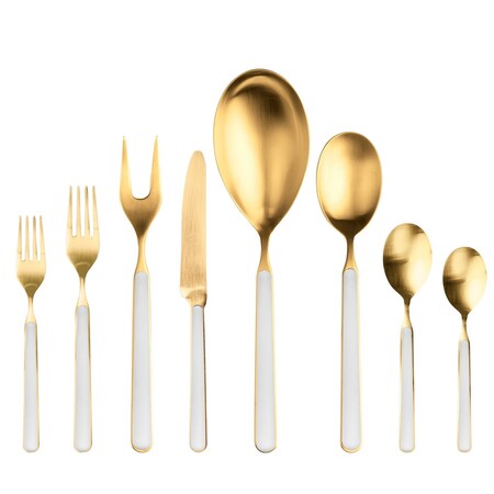 Mepra Fantasia Ice Gold Flatware Set - 43 Pieces - Porcelain 10W622043OI