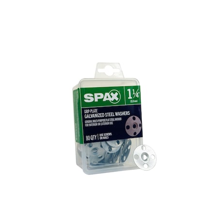 Spax 1.25 in Grip-Plate Steel Washer Fastener Metal Washers Mini Bulk, 80PK 5019500312508