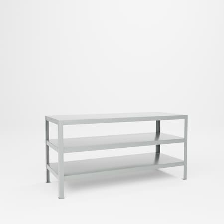 Pucel Extra Heavy Duty Tool Stands, 72 in W x 36 in H x 28 in D, Three Shelves, Gray HS-2872-3