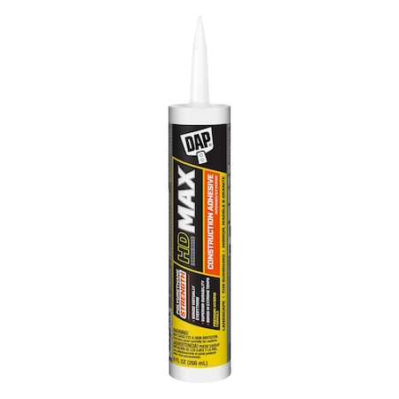 Dap Construction Adhesive, White, 9 fl oz, Cartridge 27511