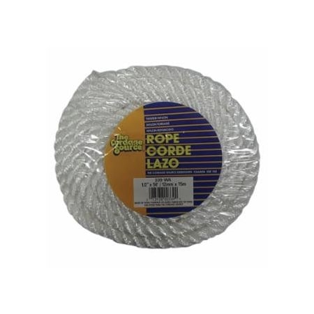 Orion Ropeworks Twisted Nylon Ropes, 1/2 in x 50 ft, Nylon, White 811-339-WA