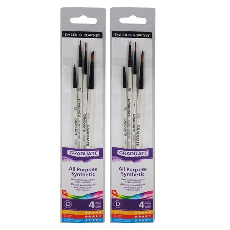 Daler-Rowney Graduate Detail Brush Set, Synthetic, 4-Piece Set, 2PK D212540007