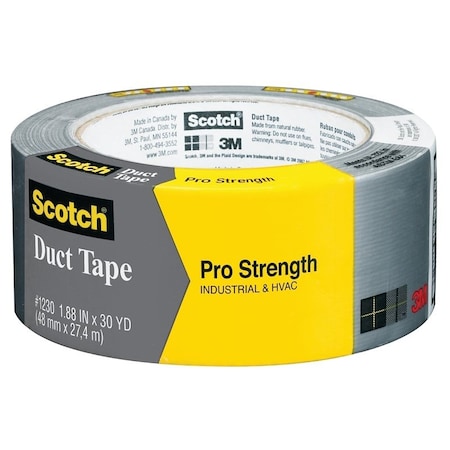 Scotch 1230-A Pro-Strength Duct Tape, 30 yd L, 1.88 in W, Gray 1230-C