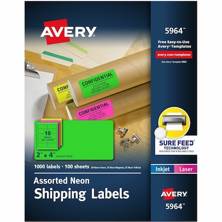 Avery Dennison LABEL, SH, 2X4, 1000, NEO, AST 5964