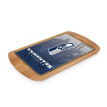Picnic Time Family Of Brands NFL Seattle Seahawks - Billboard Glass Top Serving Tray 911-01-505-284-2