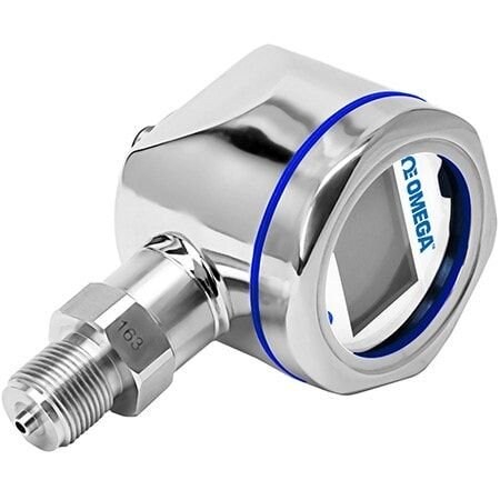 Omega Pressure Transmitter with Display, Industrial, Rangeable, Compound Gauge, -15 psi to 5000 psi, 0.2 PX3005-5.0KGI