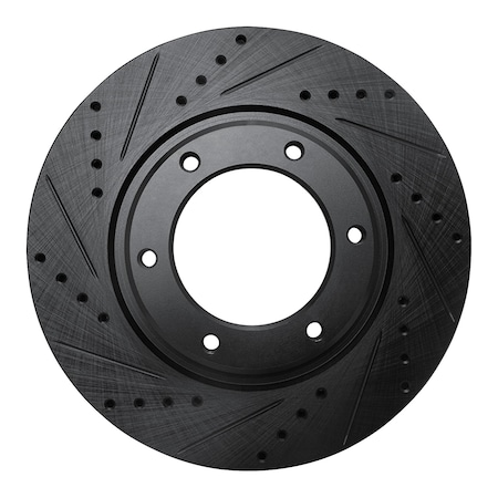 Dynamic Friction Co DFC Brake Rotor - Drilled and Slotted - Black 633-76116L