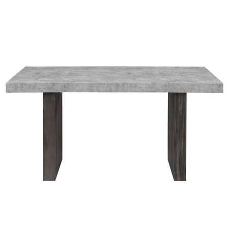 Homeroots 78" Gray Wood Double Pedestal Base Dining Table 642280