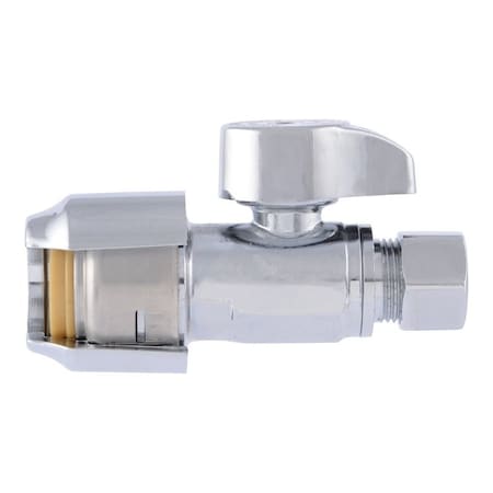 Sharkbite Max Ball Valve, 1/2 x 3/8 in Connection, Push-to-Connect x Compression, 125 psi Pressure UR23037A4