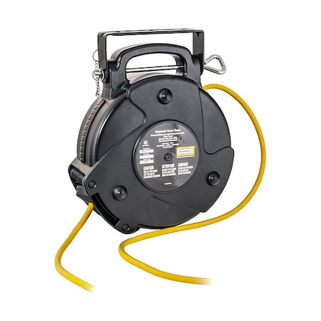 Hubbell Wiring Device-Kellems ExtensionCordReel, Black, 40ft, 12AWG HBLC40123