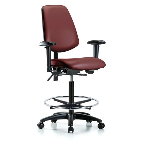 Blue Ridge Ergonomics Vinyl Chair, Vinyl, Adjustable Arms BR-VHBCH-MB-RG-T1-A1-CF-RC-8815