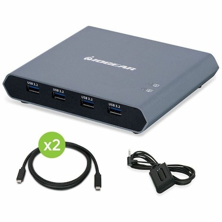 Iogear Access Pro+ 2-Port 4K USB-C Desktop KVM with DisplayPort output and USB peripheral (TAA) GCS1602CC
