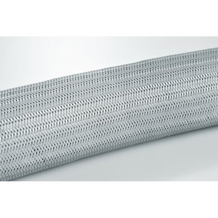 Hellerman Tyton Helagaine Braided Sleeving, 4 mm Dia, PA66, GY, 656.0 ft/Reel 170-20400