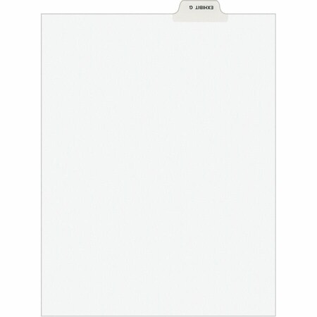 Avery Dennison Avery, Avery-Style Preprinted Legal Bottom Tab Divider, Exhibit G, Letter, White, 25/pk 11946