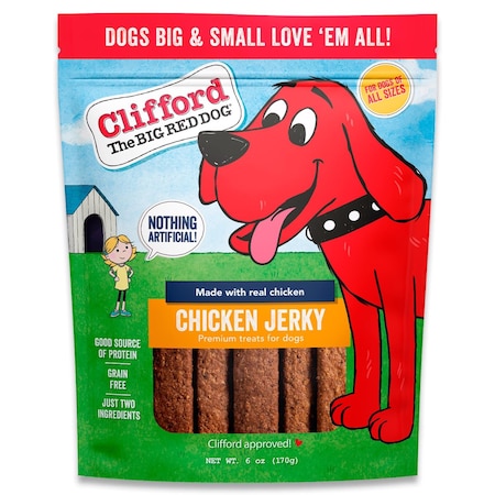 Clifford The Big Red Dog Chewy Chicken Grain Free Jerky Tenders For Dogs 6 oz 1 pk CCJE06