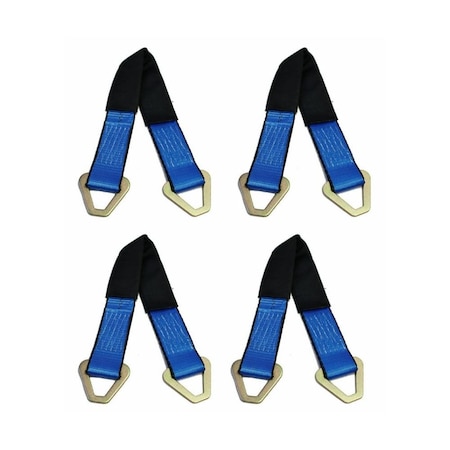 Mytee Products 24in HD Axle Straps Car Hauler Tow Truck Wrecker Wheel Tie Down Strap, 4PK AS24x4