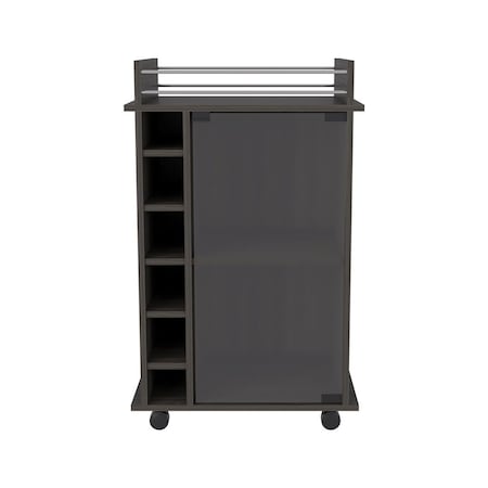 Homeroots 22in Brown and Black Open shelving Bar Cart and Coffee Table 491956