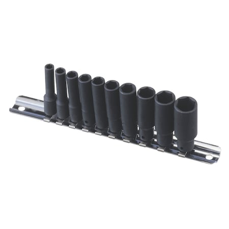 Genius Tools 10PC 1/4in Dr. SAE Deep Impact Sockets Set TD-210S