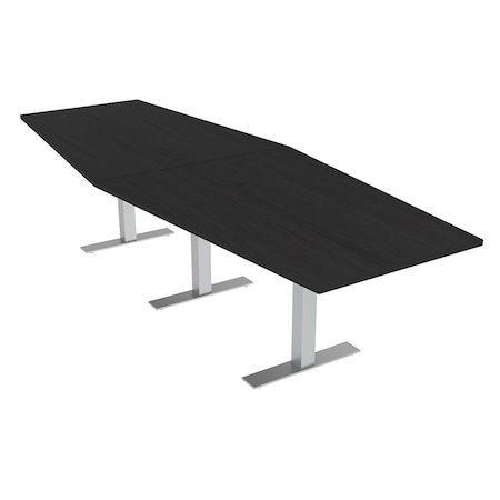 Skutchi Designs 12 Person Conference Table With Power Unit | 12' Hexagon Table | Harmony Series HAR-HEX.IR-48X144-T-U999ST19-NA