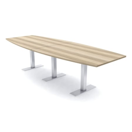 Skutchi Designs 10ft Boat Conference Table With Power | Harmony Series | 10 Person Meeting Room Table HAR-BOT-48X120-T-K525-NA