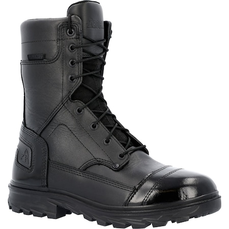 Rocky Public Service Boot, LEATHER Upper, TPU Outsole, Plain Toe Toe, Black, 10 W RKD0120