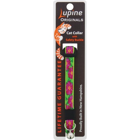 Lupine 1/2'' Woven Pattern Petunias Breakaway Cat Collar with Bell 22227
