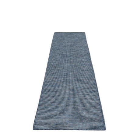 Homeroots 12' Navy Blue Power Loom Runner Rug 522573