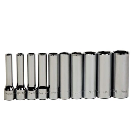 Williams 1/4" Drive Deep Socket Set, 10 pcs JHWWSMD10HRC