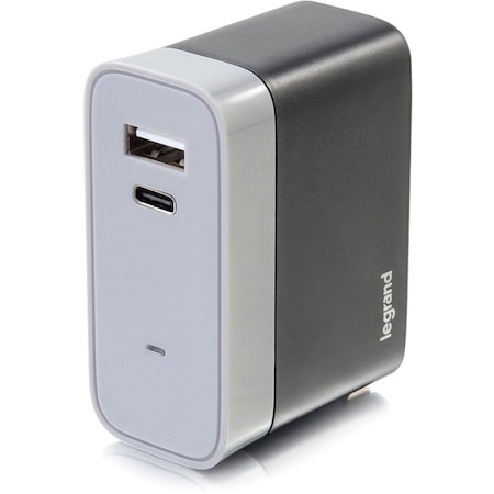 C2G 2-PORT USB-C + USB-A WALL CHARGER, 5.4A MAX OUTPUT - PHONE CHARGER - DEVICE 20280