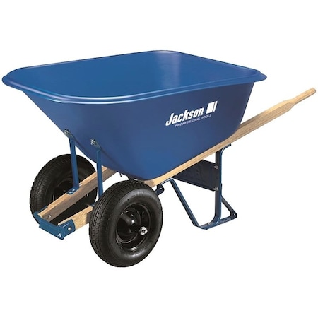 Jackson Wheelbarrow, 10 cu-ft Volume, Poly, 2-Wheel, Pneumatic Wheel, 16 in Wheel MP1010