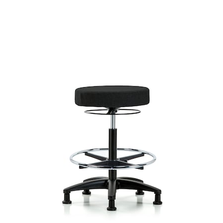 Blue Ridge Ergonomics Bench Stool, Hi, Fabric, CF, Glides, Blk BR-FHBSO-RG-CF-RG-F42