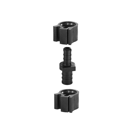 Flair-It PEXLOCK Reducing Coupling, 1/2 x 3/8 in, Black, 100 psi Pressure 30853