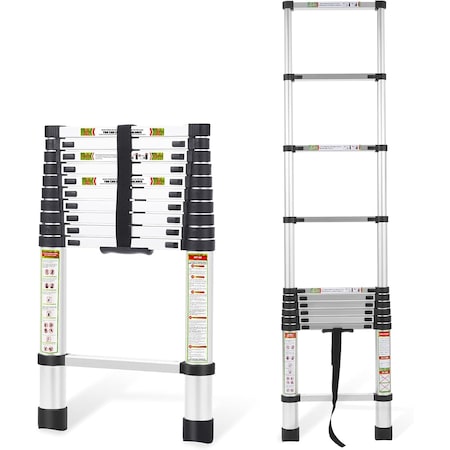 Wrightmaster 10.5 ft. Heavy-Duty Aluminum Extension Ladder with Non-Slip Feet 330 lbs. Load Capacity ZROXQN21000201