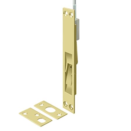 Deltana 39 Extension Flush Bolt; Solid Brass; Bright Brass Finish 39EFB3