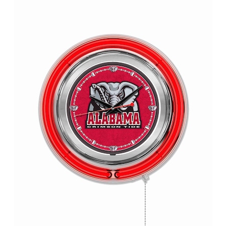 Holland Bar Stool Co University of Alabama Double Neon 15" Clock (Elephant) Clk15AL-Ele