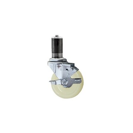 Service Caster 3'' SS Nylon Swivel 1-1/2'' Expanding Stem Caster with Brake SCC-SSEX20S314-NYS-TLB-112