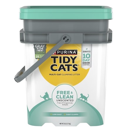 Tidy Cats Free & Clean Clumping Cat Litter, 35 lb Pail 16858