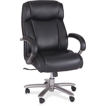 Safco Big and Tall Chair Chair, Big And Tall, High-Back, 500 lb., Loop Arms, 19" to 22-3/4" Height, Black 3502BL