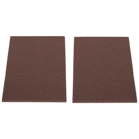 Prosource Furniture Pad, Felt Cloth, Brown, 6 x 4-1/2 in Dia, 4-1/2 in W, 5/64 in Thick, Square FE-S307-PS