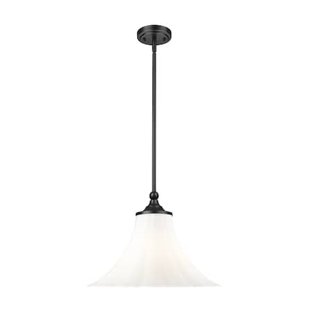 Z-Lite Fleur Matte Black 1 Light Pendant 1958P16-MB