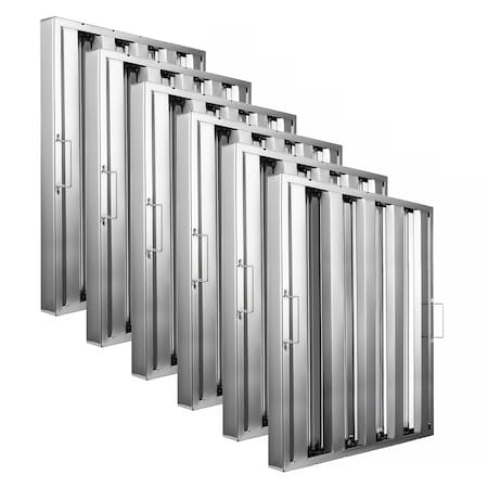 Amgood 16 in. x 25 in. x 2 in.  Stainless Steel Hood Filter, 6PK SSHF-1625-6PK-Z