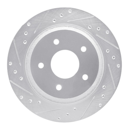 Dynamic Friction Co DFC Brake Rotor - Drilled and Slotted - Silver 631-47021L